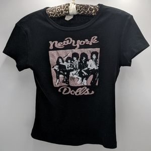 Glamhead New York Dolls Glitter Stretch Shirt Med